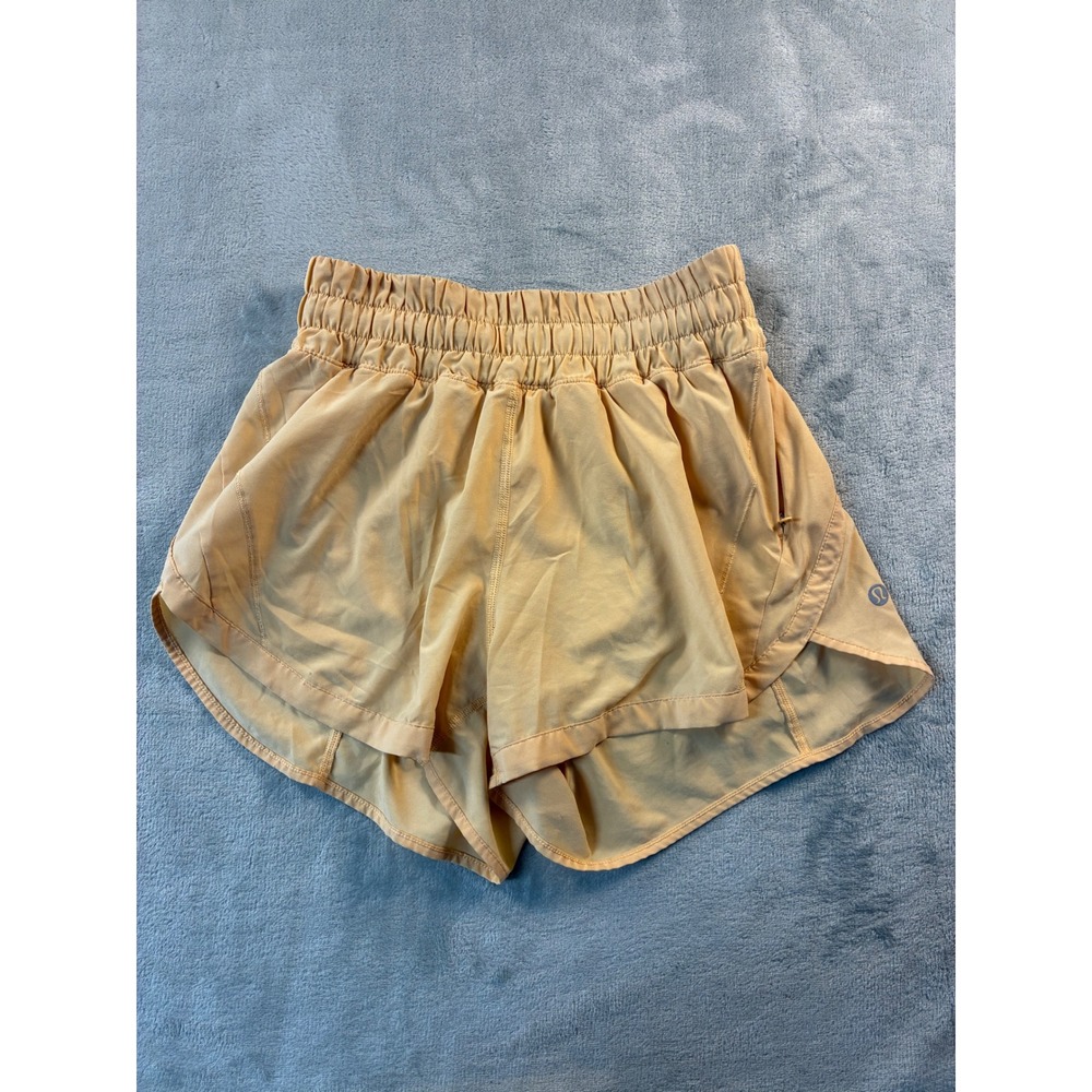 Lululemon Track That High-Rise Lined Short 3" Women's Size 4 Peach Running